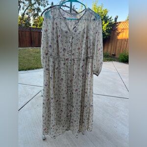 Uniqlo Floral Print Sheer Dress